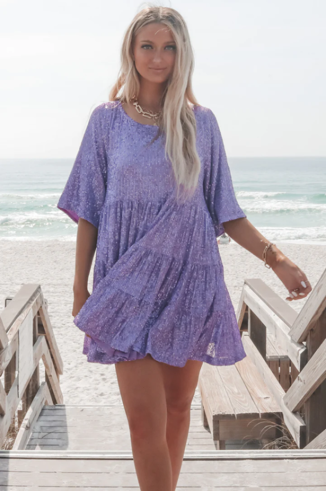 Vestido Mini Babydoll con Escamas en Capas | Ideal para Fiestas de Verano