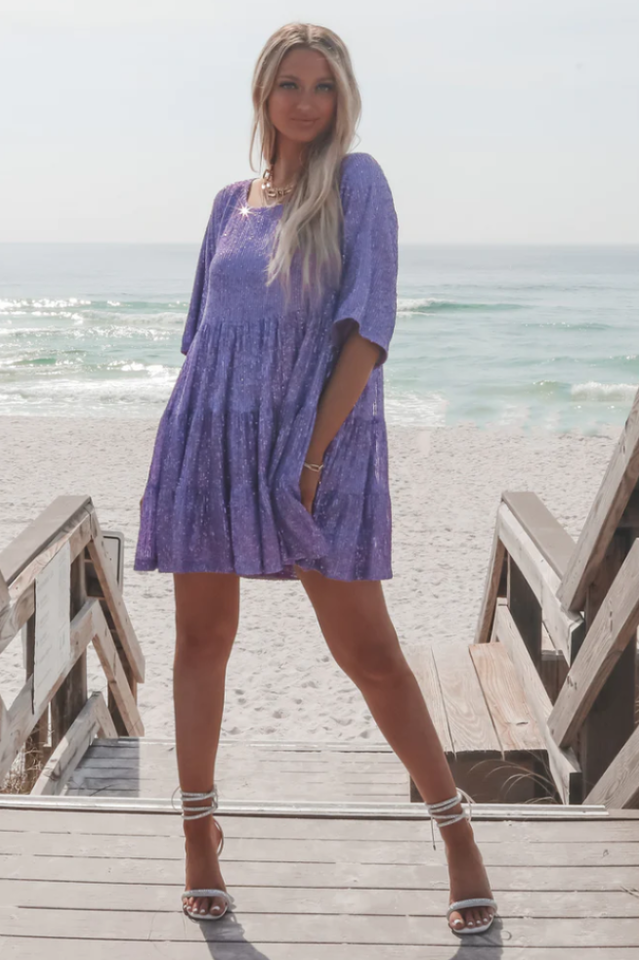 Vestido Mini Babydoll con Escamas en Capas | Ideal para Fiestas de Verano