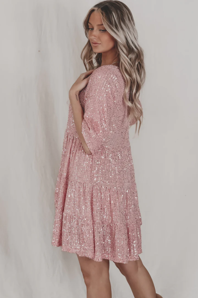 Vestido Mini Babydoll con Escamas en Capas | Ideal para Fiestas de Verano