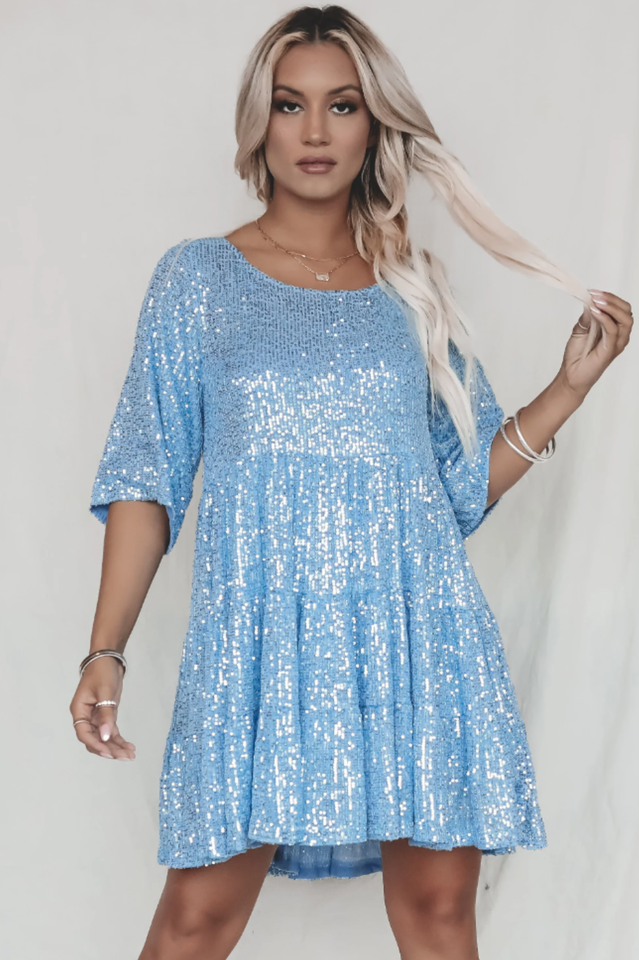 Vestido Mini Babydoll con Escamas en Capas | Ideal para Fiestas de Verano
