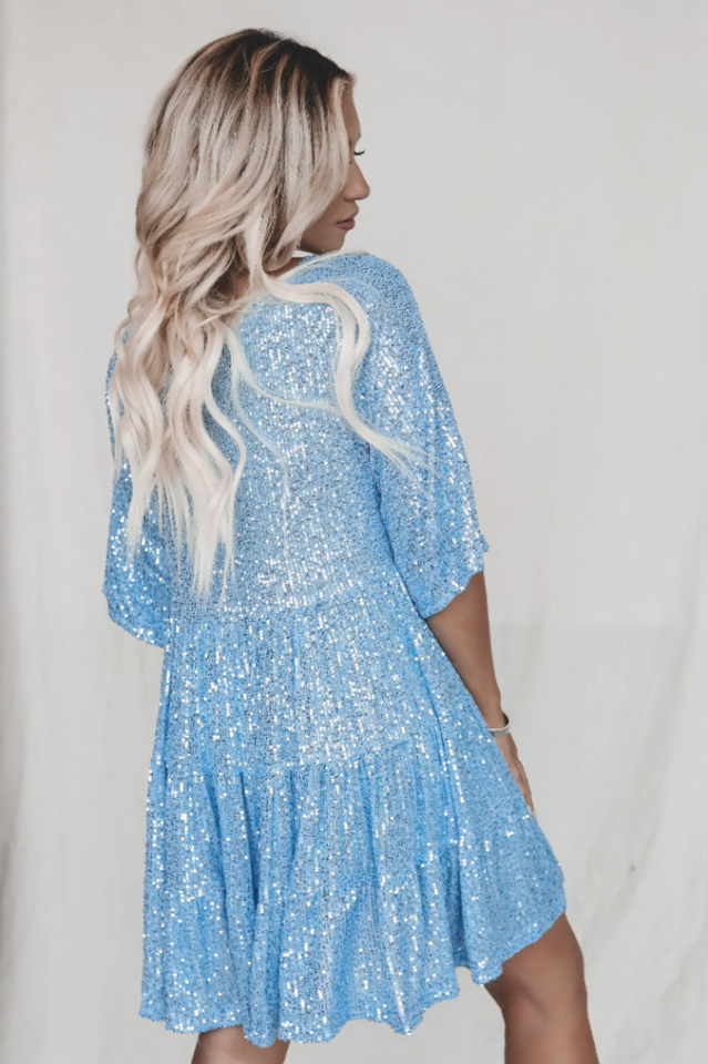 Vestido Mini Babydoll con Escamas en Capas | Ideal para Fiestas de Verano