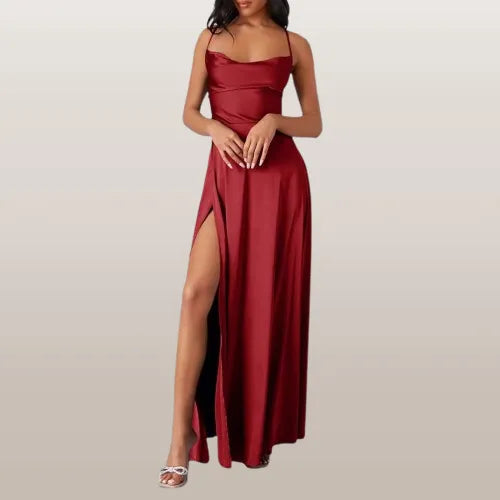 Vestido Largo de Seda sin Mangas con Diseño Fluido | Ideal para Primavera y Verano