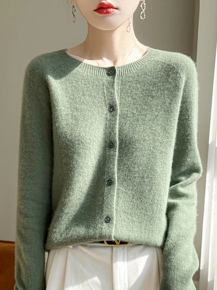 Cárdigan de punto mezcla de lana I Ideal para otoño e invierno