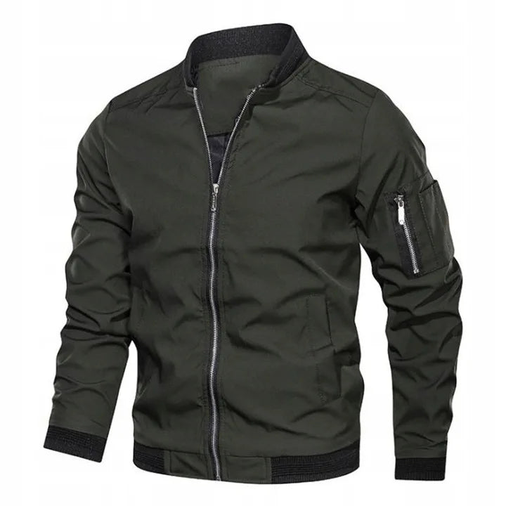Chaqueta Bomber Ligera para Hombre con Cremallera y Puños Elásticos I Ideal para Primavera y Otoño
