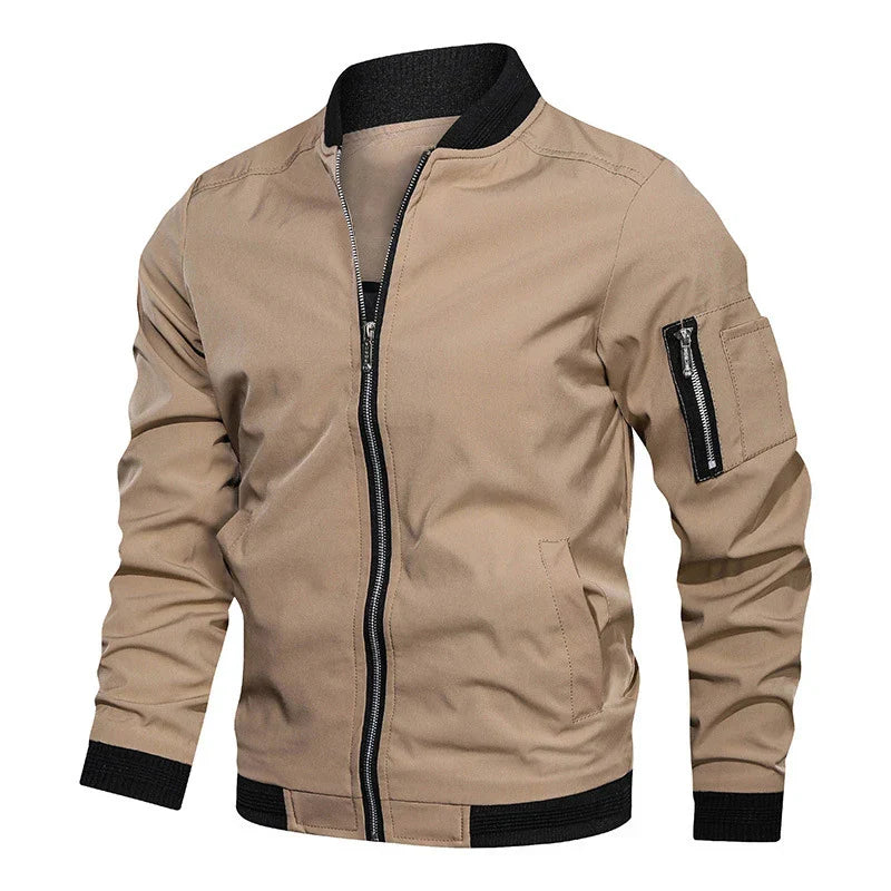 Chaqueta Bomber Ligera para Hombre con Cremallera y Puños Elásticos I Ideal para Primavera y Otoño