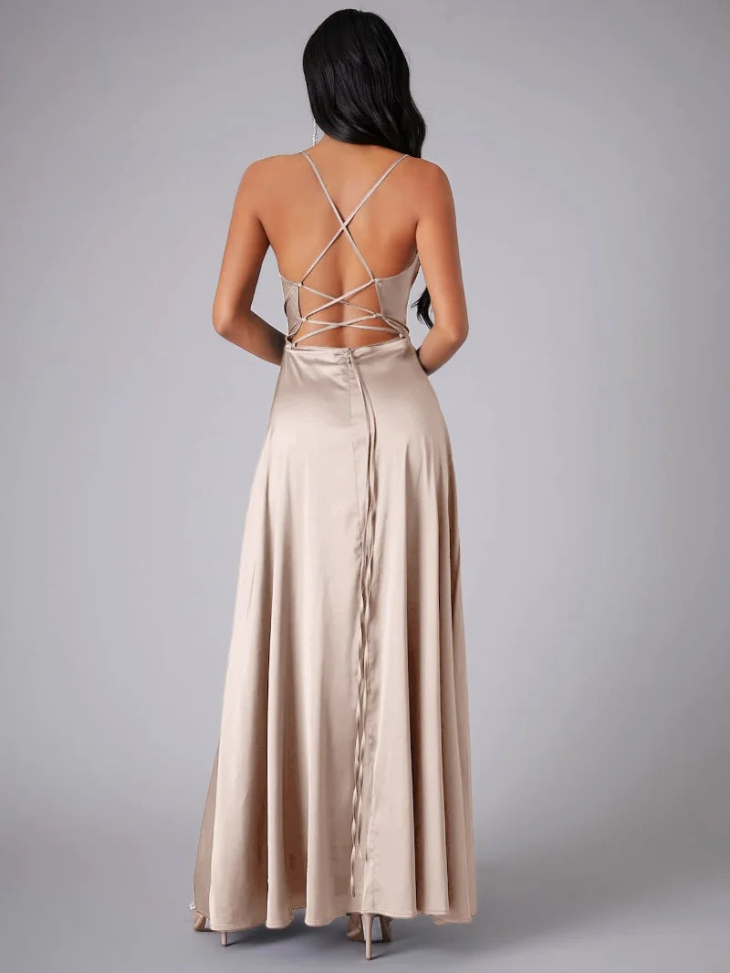 Vestido Largo y Fluido con Espalda Abierta | Ideal para Primavera y Verano