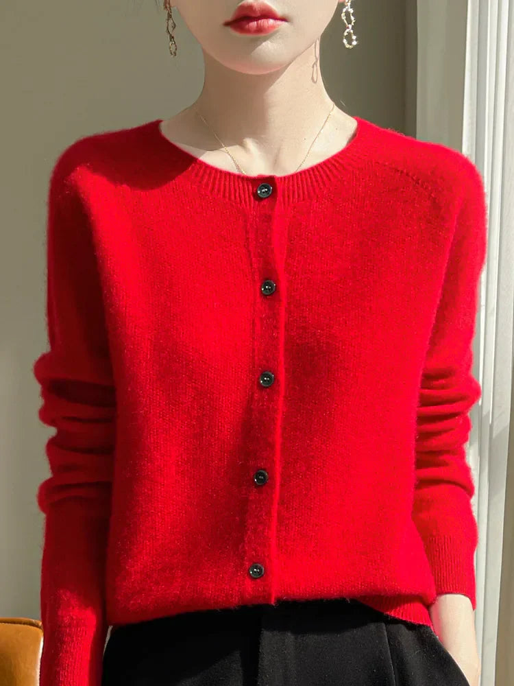 Cárdigan de punto mezcla de lana I Ideal para otoño e invierno