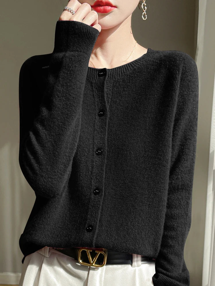 Cárdigan de punto mezcla de lana I Ideal para otoño e invierno