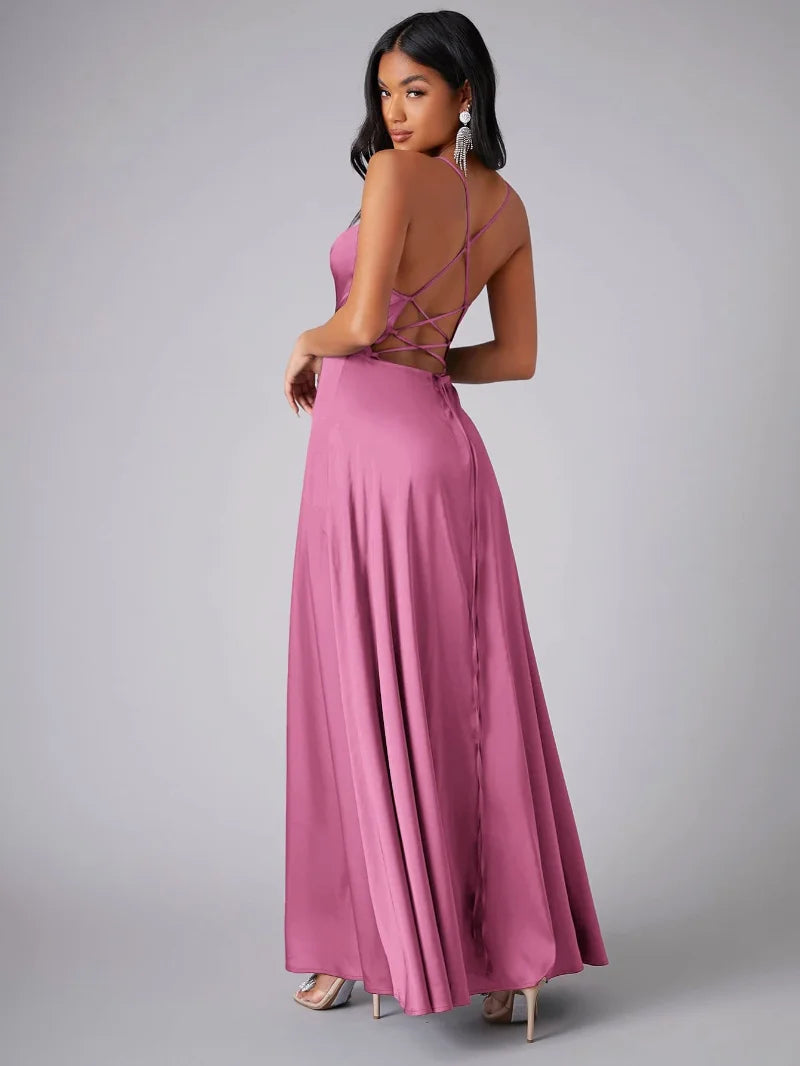 Vestido Largo y Fluido con Espalda Abierta | Ideal para Primavera y Verano