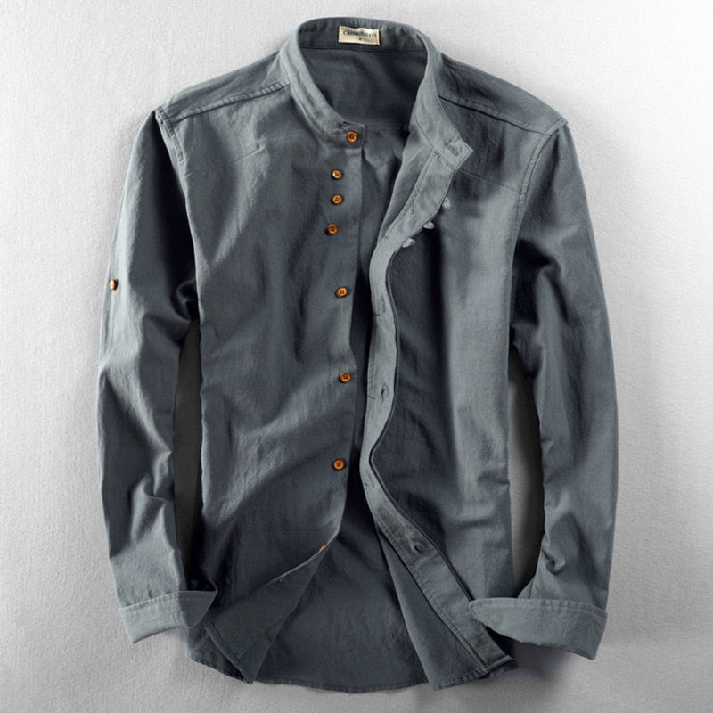 Camisa de Lino Ligera para Hombre con Ajuste Holgado I Ideal para Primavera y Verano