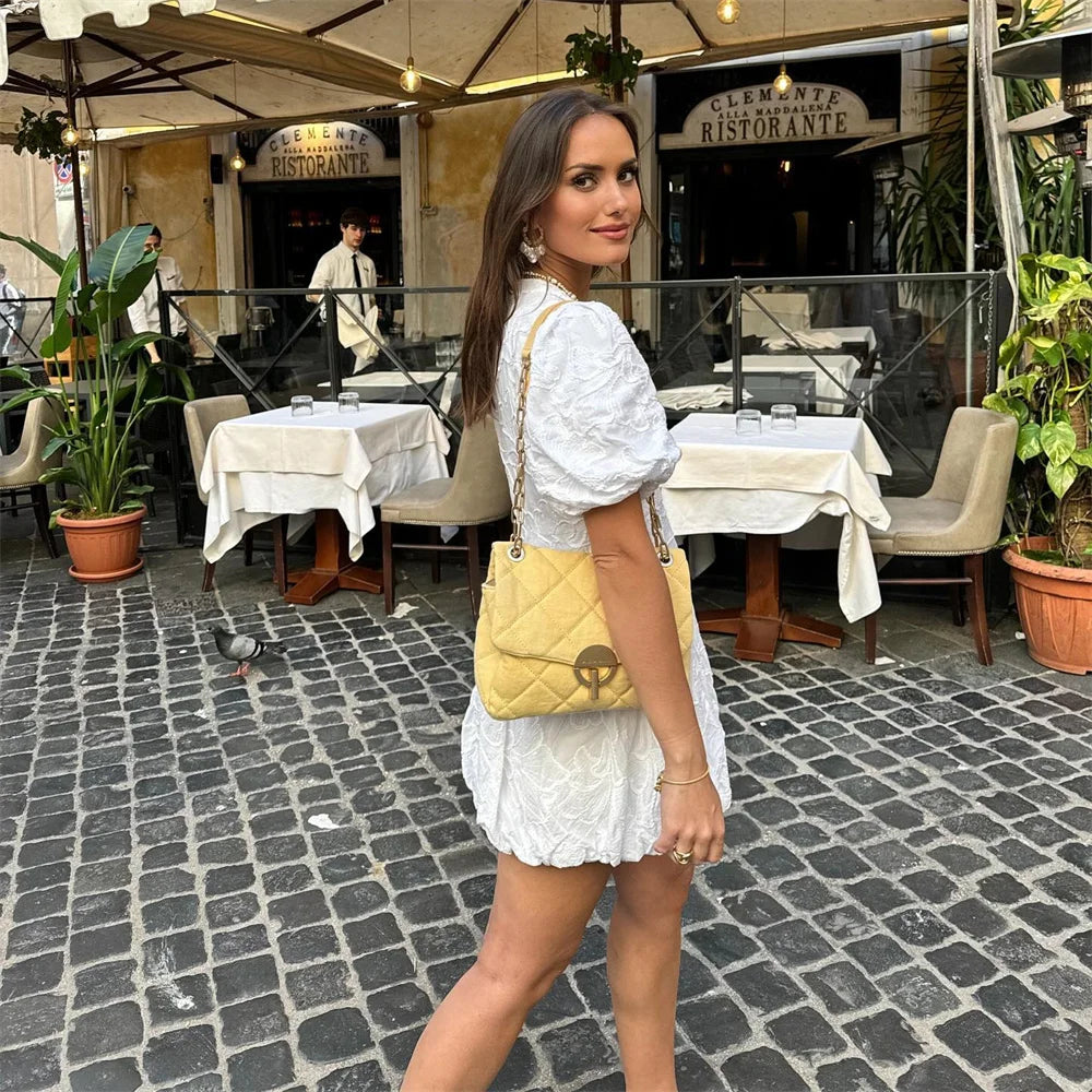 Vestido midi sin mangas en línea A con tejido resistente a las arrugas | Ideal para primavera y verano