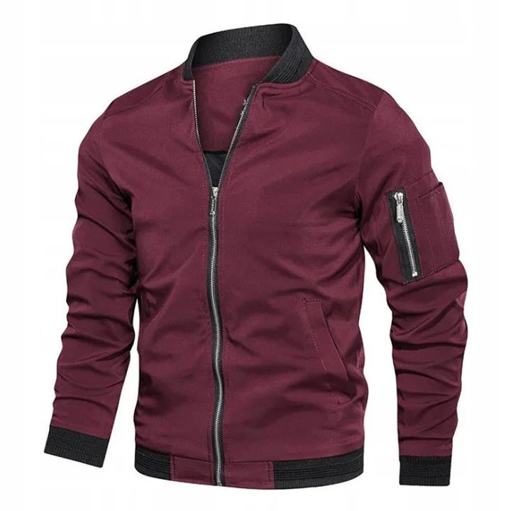 Chaqueta Bomber Ligera para Hombre con Cremallera y Puños Elásticos I Ideal para Primavera y Otoño