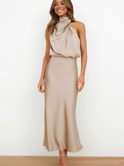 Vestido midi con cinturón para cóctel | Ideal para primavera y otoño