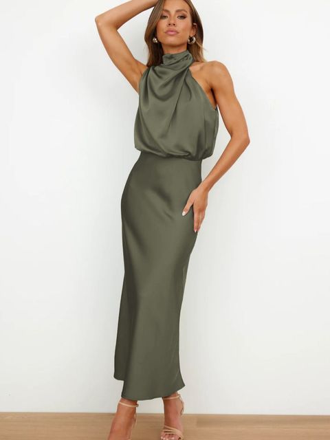 Vestido midi con cinturón para cóctel | Ideal para primavera y otoño