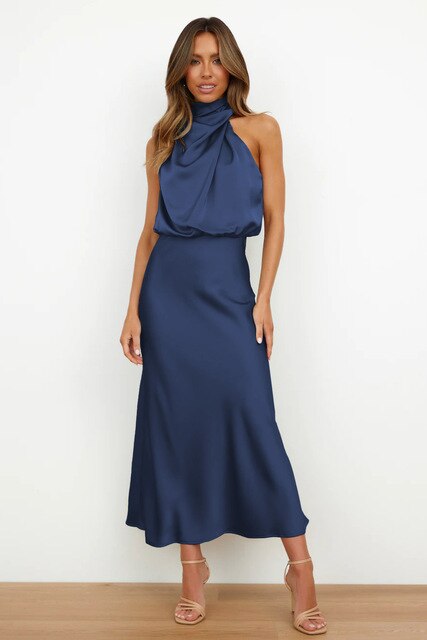 Vestido midi con cinturón para cóctel | Ideal para primavera y otoño