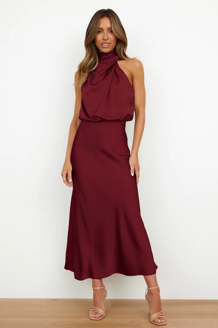 Vestido midi con cinturón para cóctel | Ideal para primavera y otoño