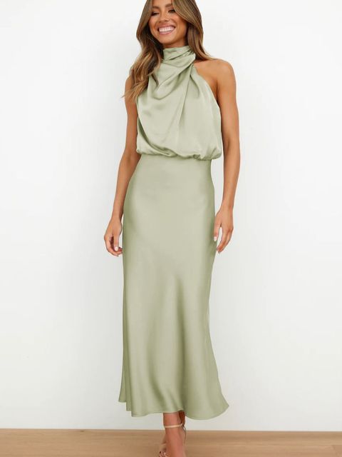 Vestido midi con cinturón para cóctel | Ideal para primavera y otoño