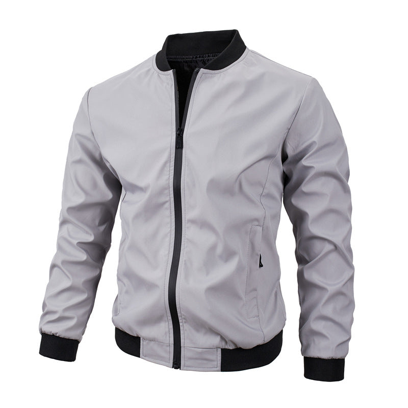 Chaqueta de Mezcla de Poliéster de Corte Regular con Bolsillos Laterales | Ideal para Otoño