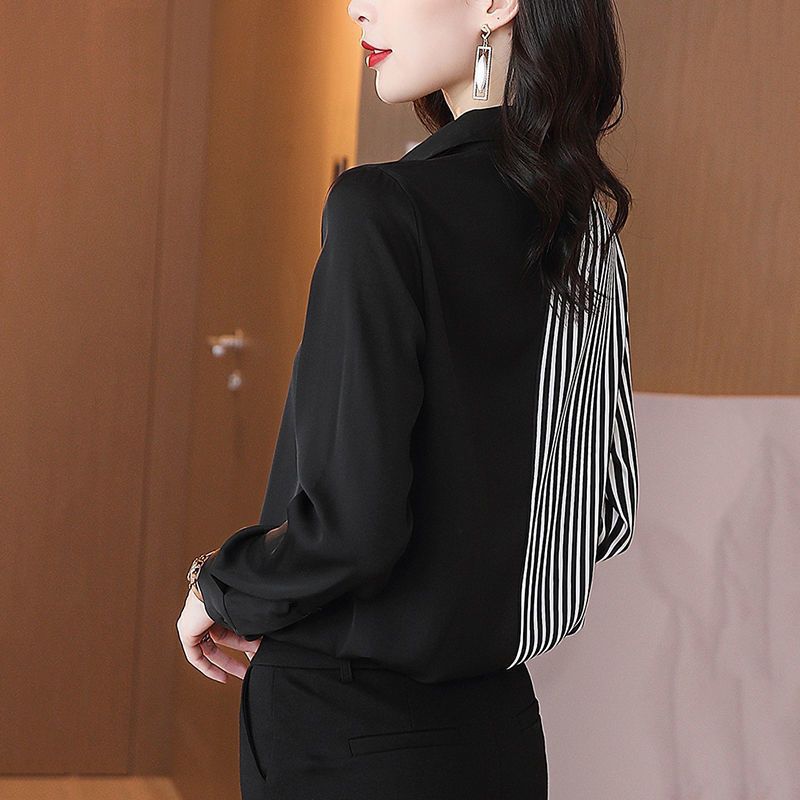 Camisa de Spandex a Rayas con Botones | Ideal para Primavera y Otoño