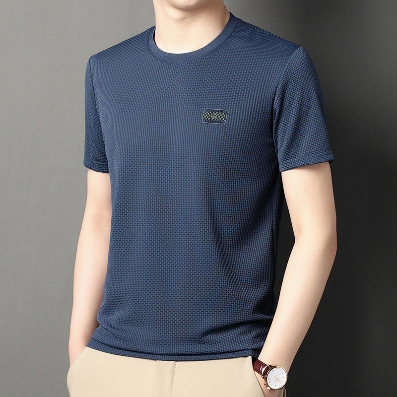 Pullover Jacquard de Manga Corta para Hombres – Ideal para el Verano