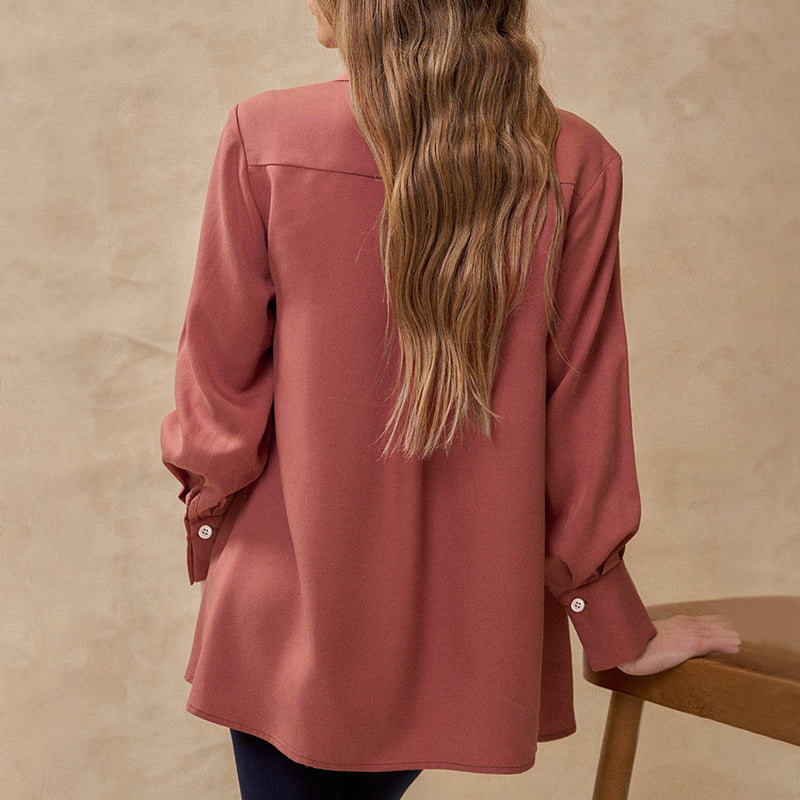 Cardigán Camisa de Manga Larga con Solapas y Abotonado Simple | Ideal para Primavera y Otoño