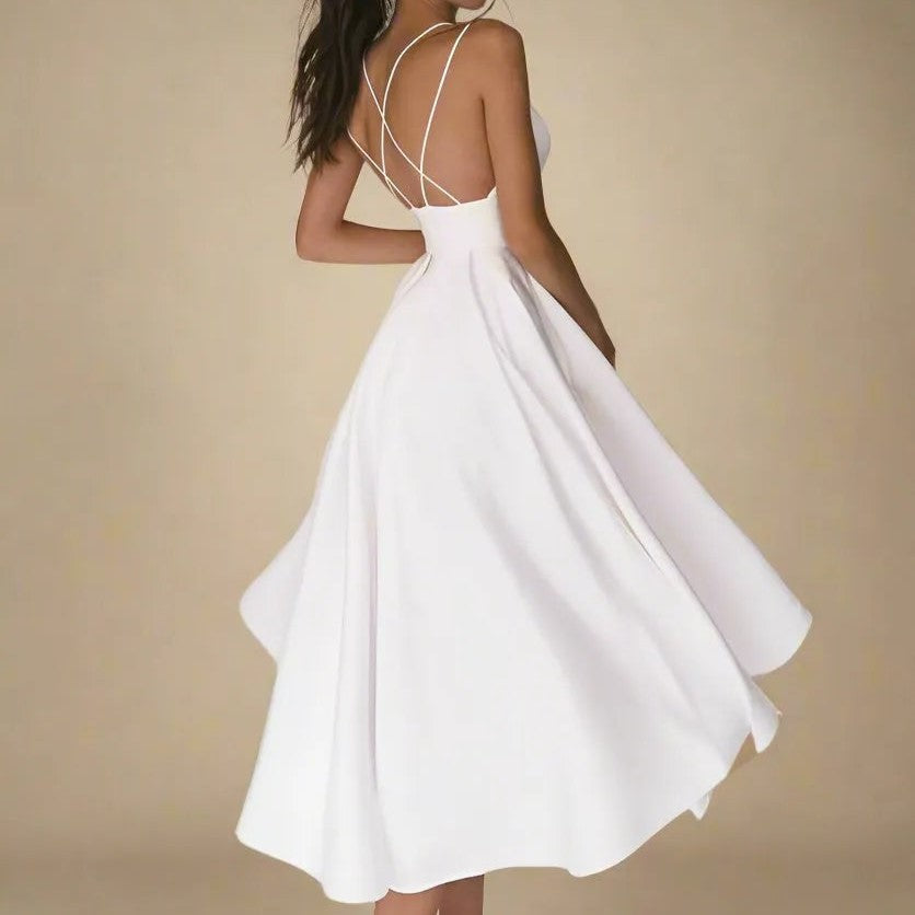 Vestido sin mangas con escote en V y tirantes delicados | Ideal para el verano