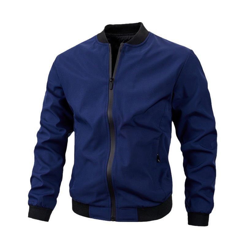 Chaqueta de Mezcla de Poliéster de Corte Regular con Bolsillos Laterales | Ideal para Otoño