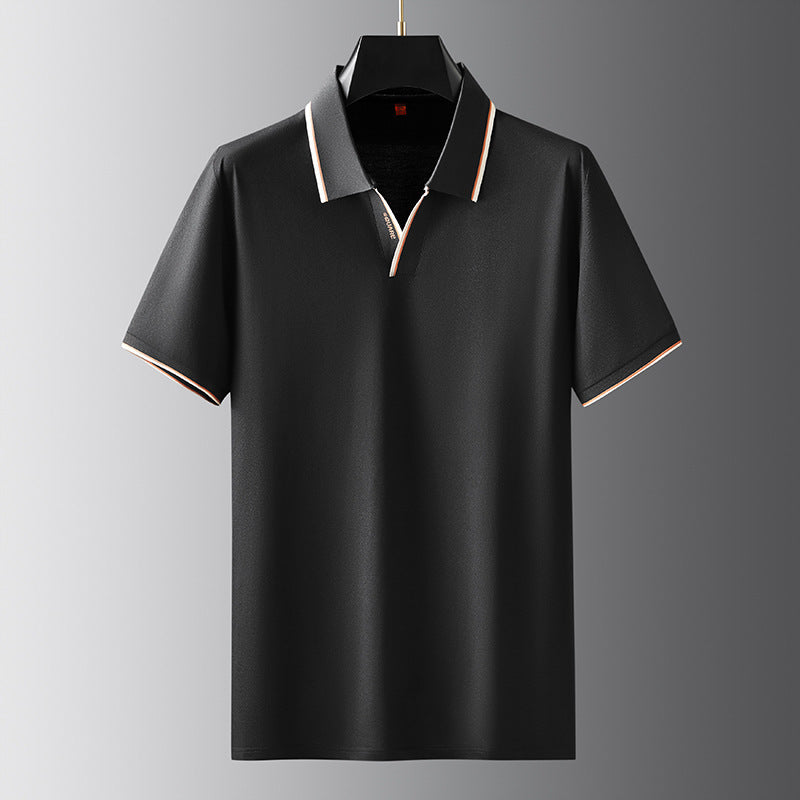 Top de Manga Corta con Cuello en V en Contraste – Ideal para el Verano