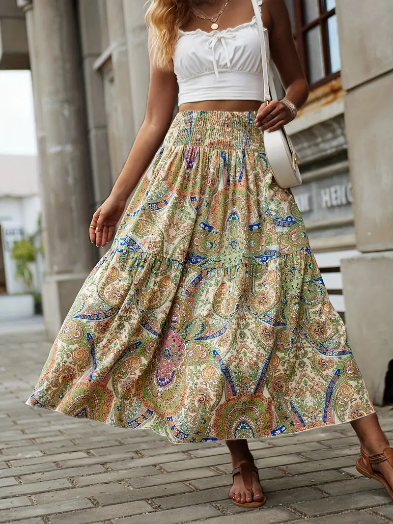 Falda A-Line de Chifón con Estampado Floral | Ideal para el Verano