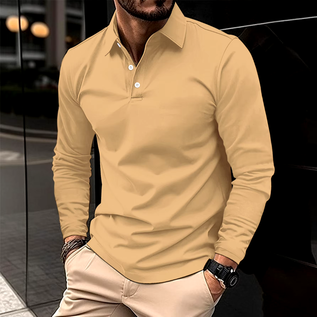 Camisa Polo para Hombre de Ajuste Slim con Mangas Largas I Ideal para Todas las Estaciones