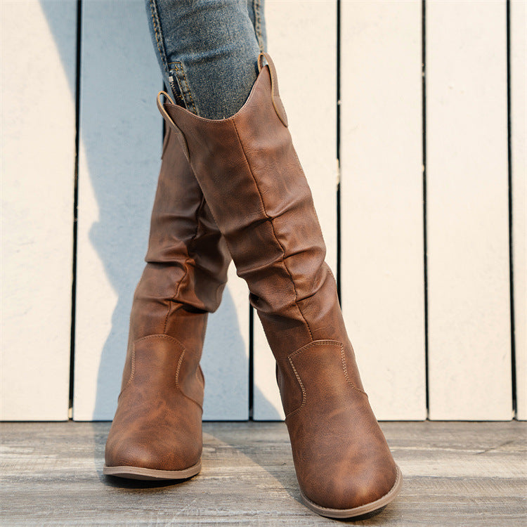 Botines de Tacón Alto con Punta Redonda para Mujer | Ideales para Todas las Temporadas