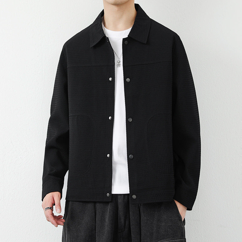Chaqueta de Cardigan con Solapas para Hombre en Poliéster y Ajuste Regular | Ideal para Primavera y Otoño