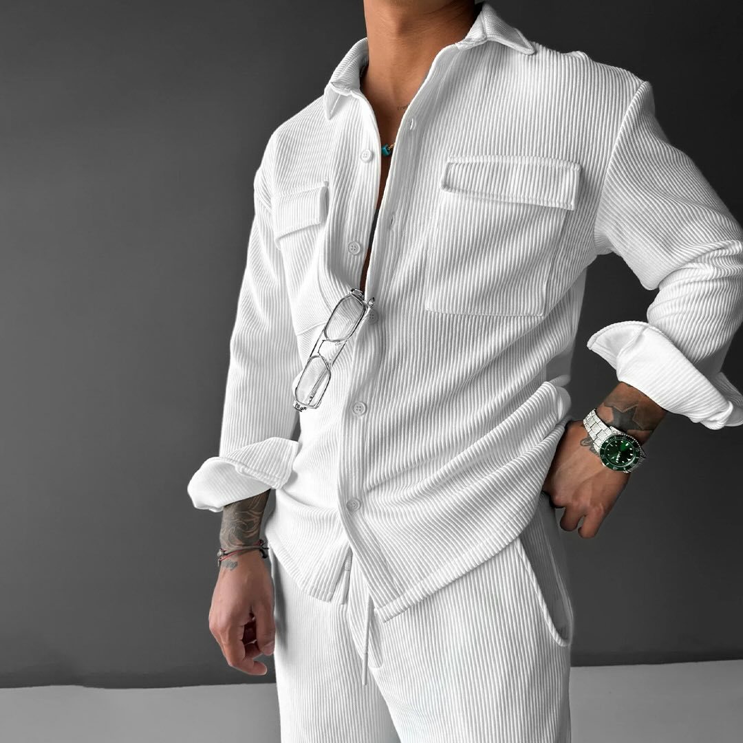 Camisa de Manga Larga Holgada con Solapa, Ideal para Todas las Estaciones