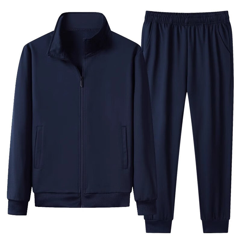 Chaqueta con Cuello Alto de Cardigan con Cremallera y Pantalones de Jogger para Hombre | Ideal para Otoño