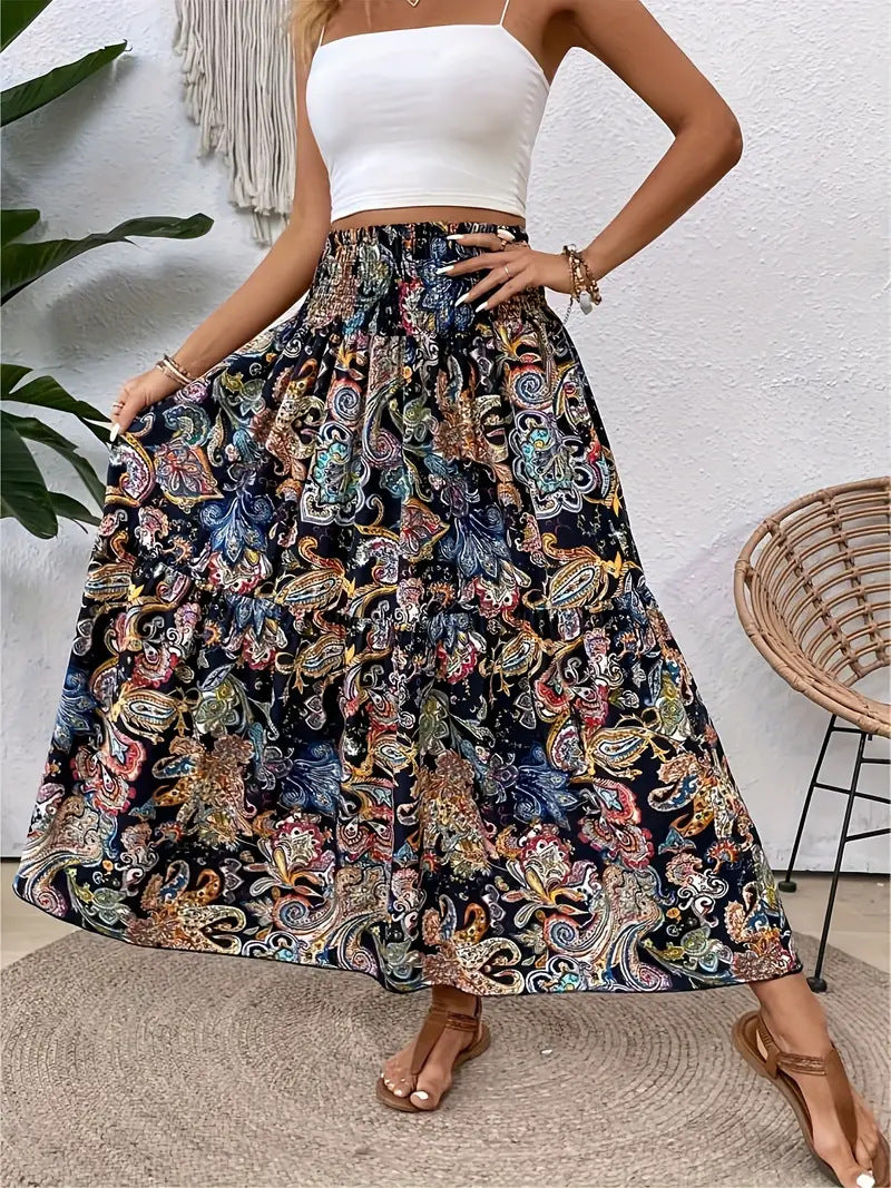 Falda A-Line de Chifón con Estampado Floral | Ideal para el Verano