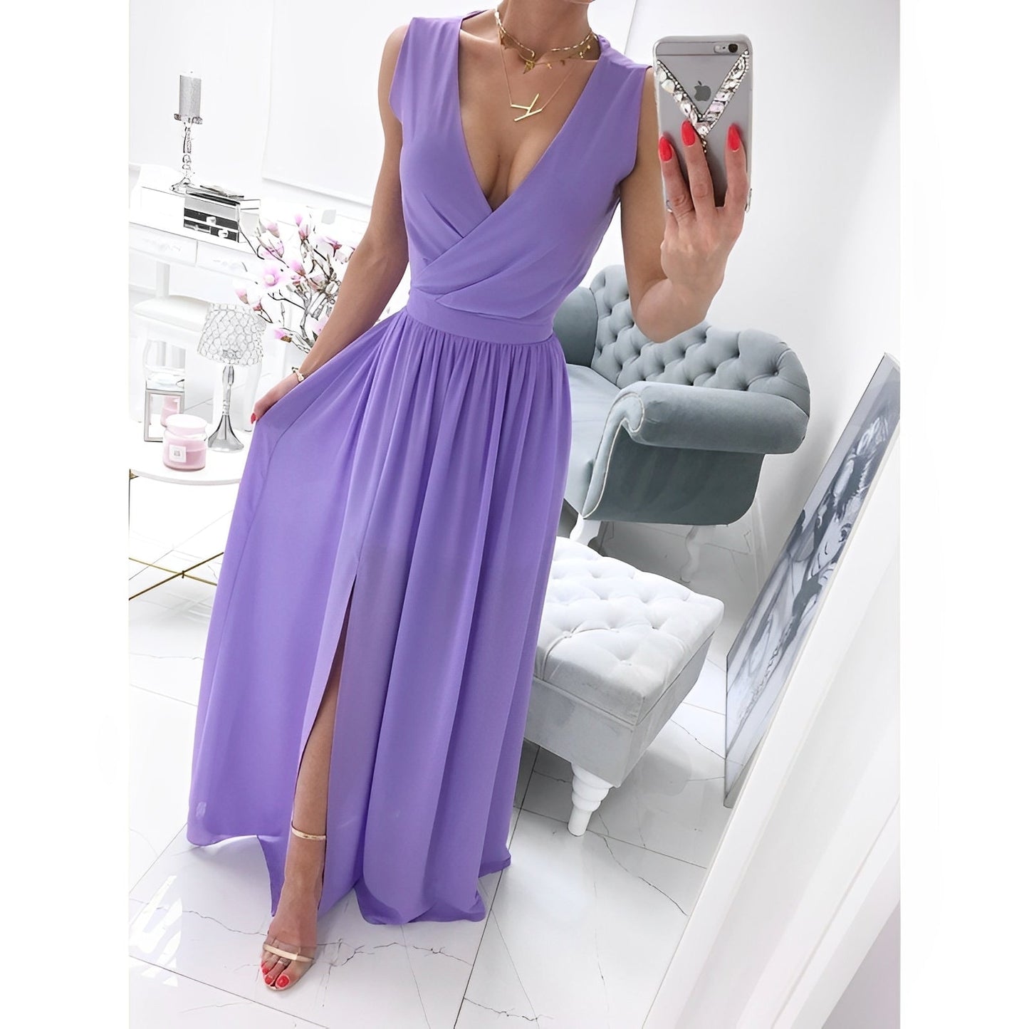 Vestido Largo Blanco sin Mangas con Botones de Madera | Ideal para Primavera y Verano