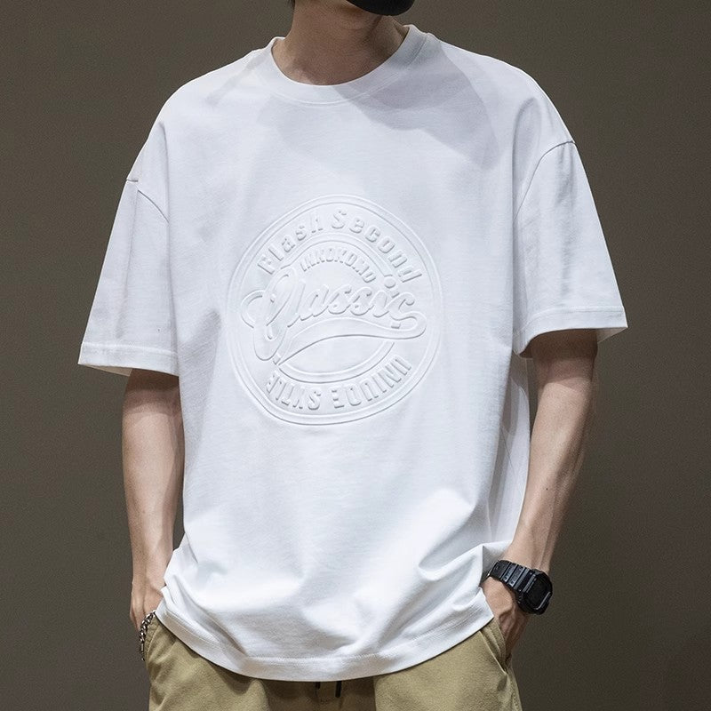 Camiseta Holgada de Cuello Redondo con Estampado de Letras – Ideal para el Verano