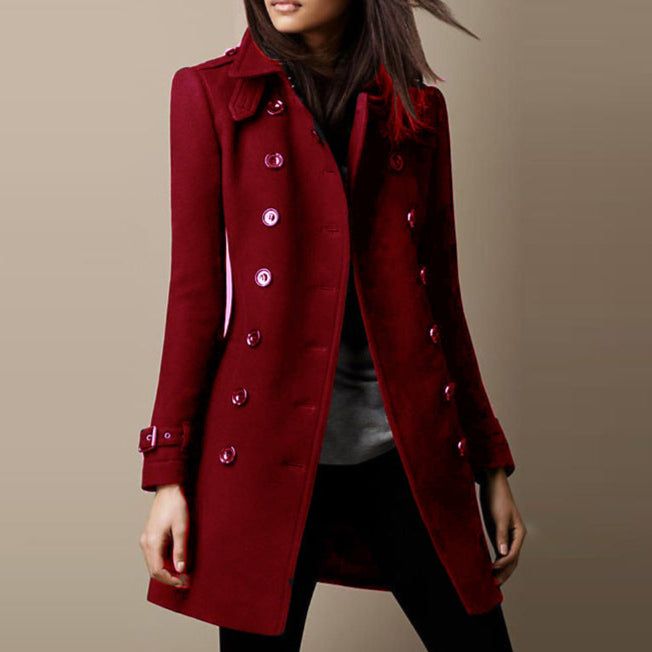 Trench Coat Largo de Lana para Mujeres | Ideal para Primavera