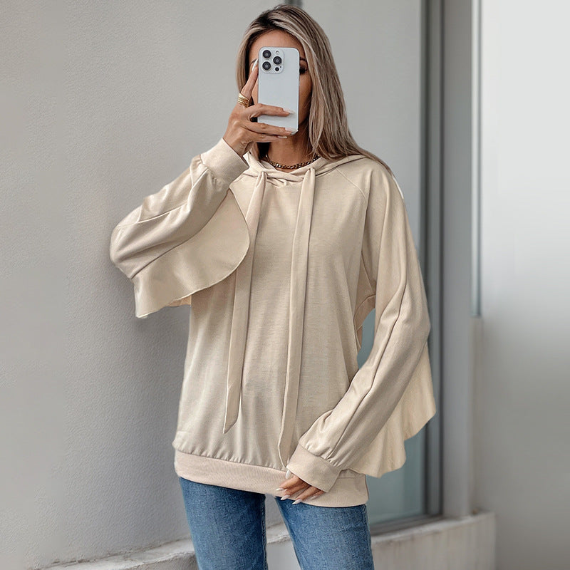 Chaqueta con Capucha con Volantes y Cordones – Suéter Delgado | Ideal para Primavera y Otoño