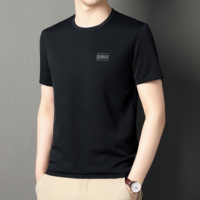 Pullover Jacquard de Manga Corta para Hombres – Ideal para el Verano