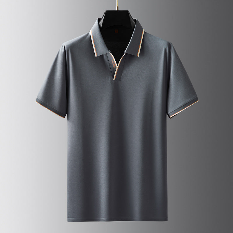 Top de Manga Corta con Cuello en V en Contraste – Ideal para el Verano