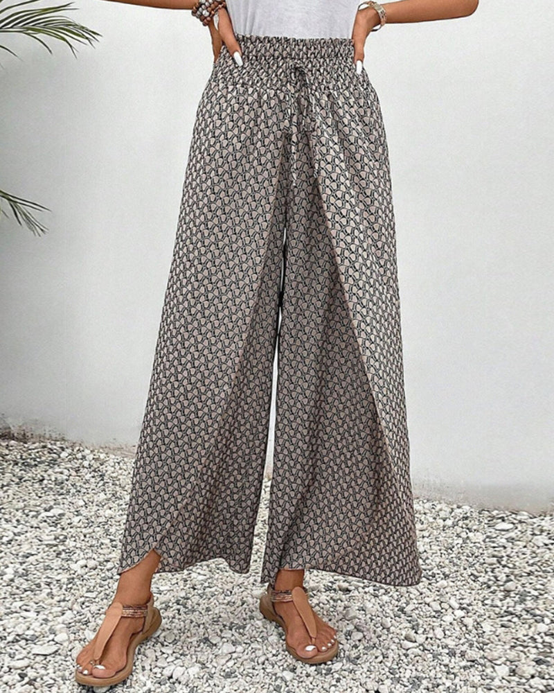 Pantalones de pierna ancha y cintura alta con diseño fluido I Ideales para primavera y otoño