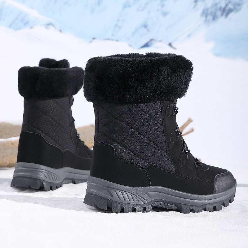 Botas de Nieve Antideslizantes Forradas en Felpa con Diseño de Cordones | Ideales para el Invierno