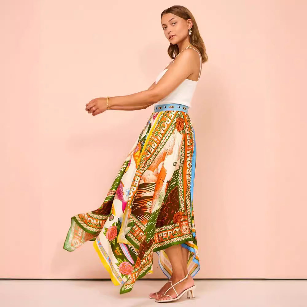 Falda Midi Asimétrica con Estampado Floral | Ideal para Primavera y Verano