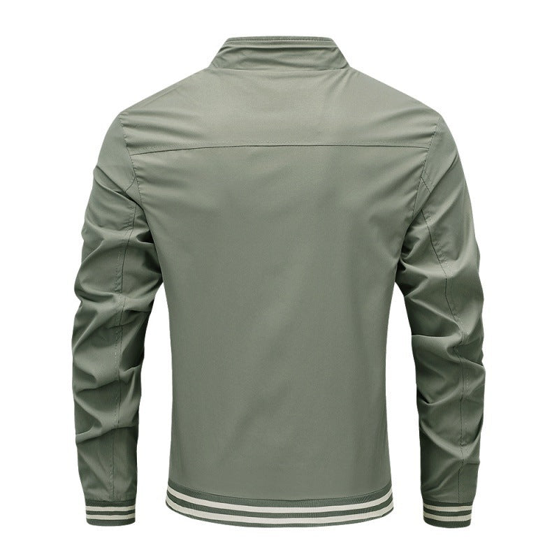Chaqueta Ligera para Hombre con Cuello Alto y Bolsillos Laterales en Poliéster | Ideal para Primavera y Otoño
