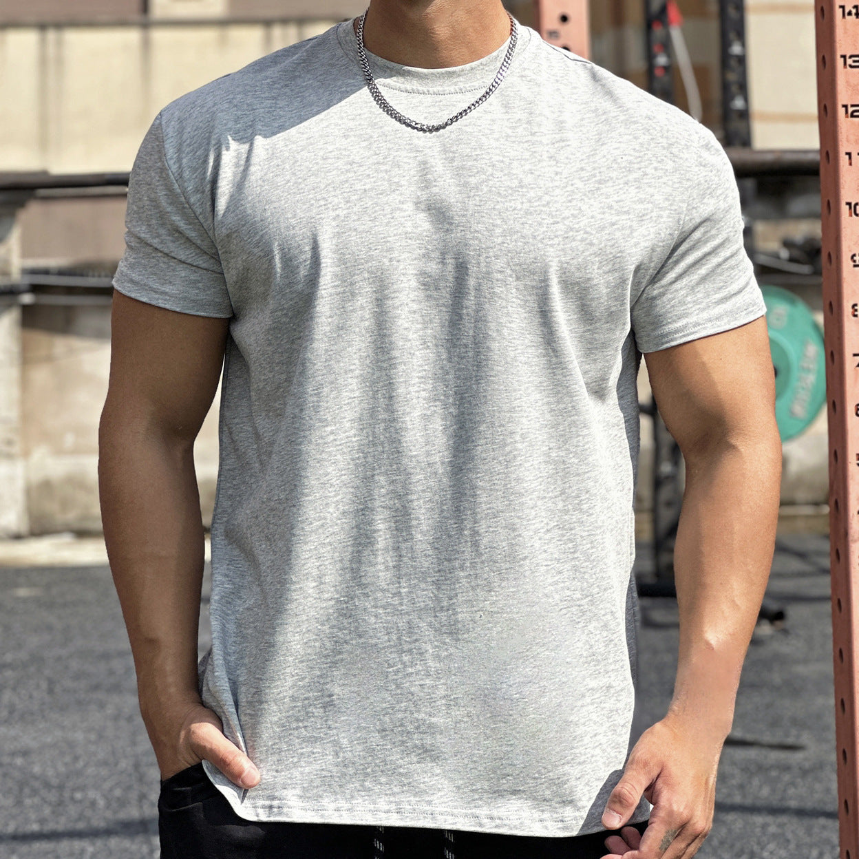 Camiseta Deportiva de Algodón Holgada de Manga Corta Ideal para el Verano