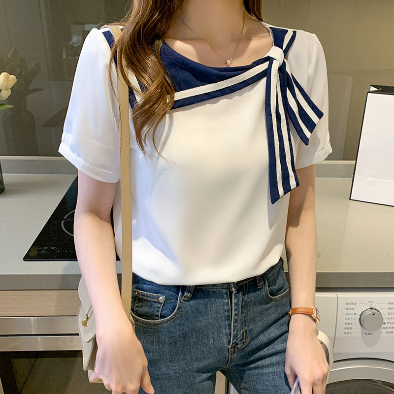 Blusa de Chifón con Lazo y Manga Larga | Ideal para Primavera
