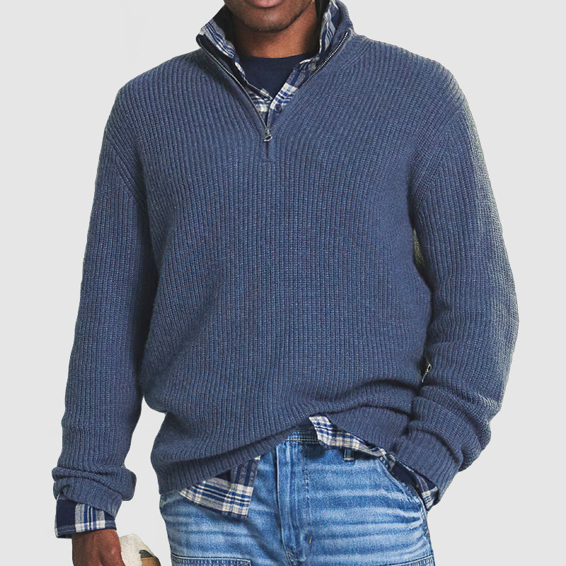 Suéter de Punto con Cremallera para Hombre I Ideal para Otoño e Invierno