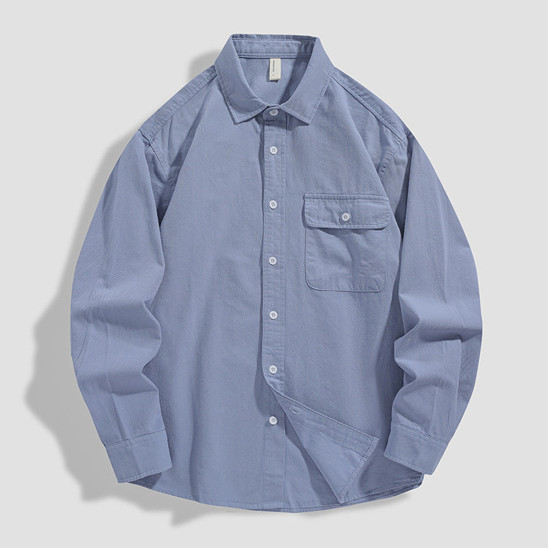 Chaqueta de Camisa Holgada de Algodón para Hombre Ideal para Todas las Estaciones