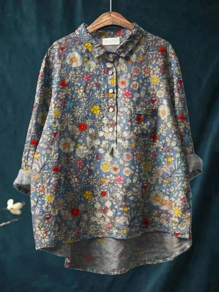 Blusa de estampado floral con tejido ligero I Ideal para primavera y verano